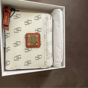 Dooney & Bourke White and Brown Logo Wallet